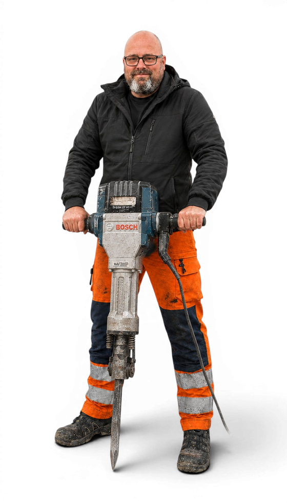 Christian fra Horsens Maskinudlejning med Bosch GSH 27 nedbrydningshammer klar til udlejning
