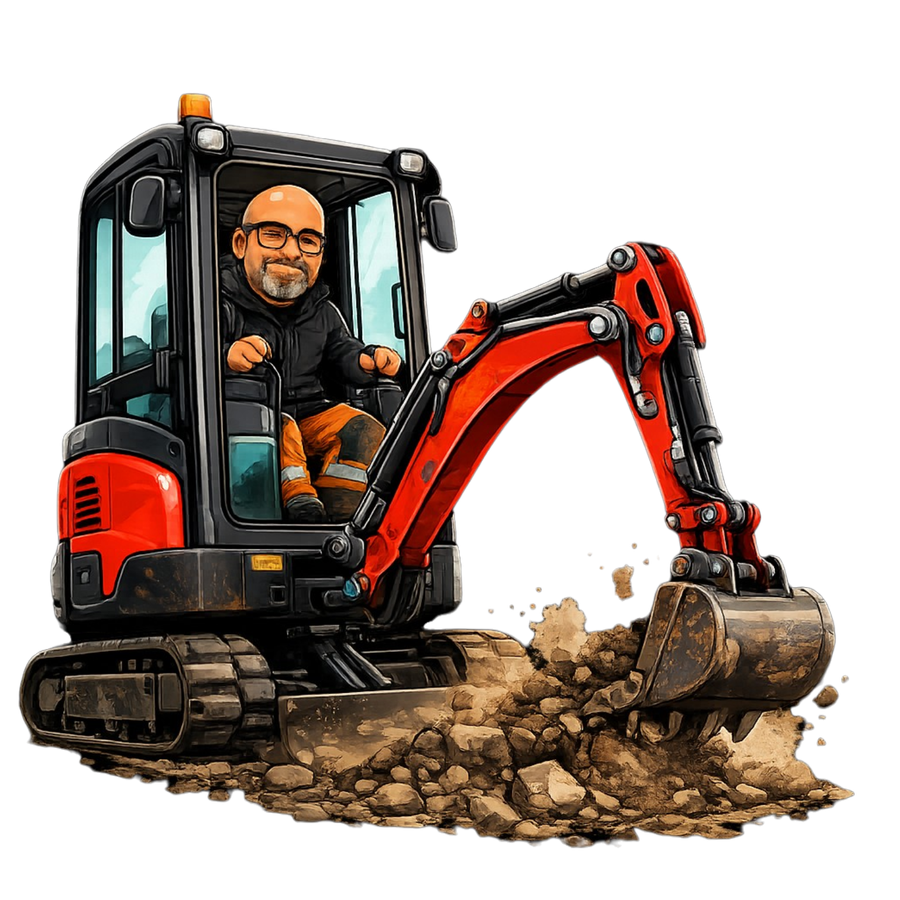 Lej minigraver i Horsens – Kubota minigraver til privat brug, udgravning af terrasse og dræn